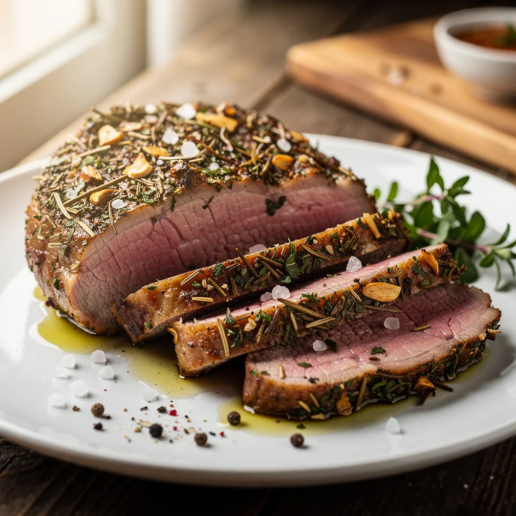 Picanha Suína com Crosta de Ervas e Alho na Brasa