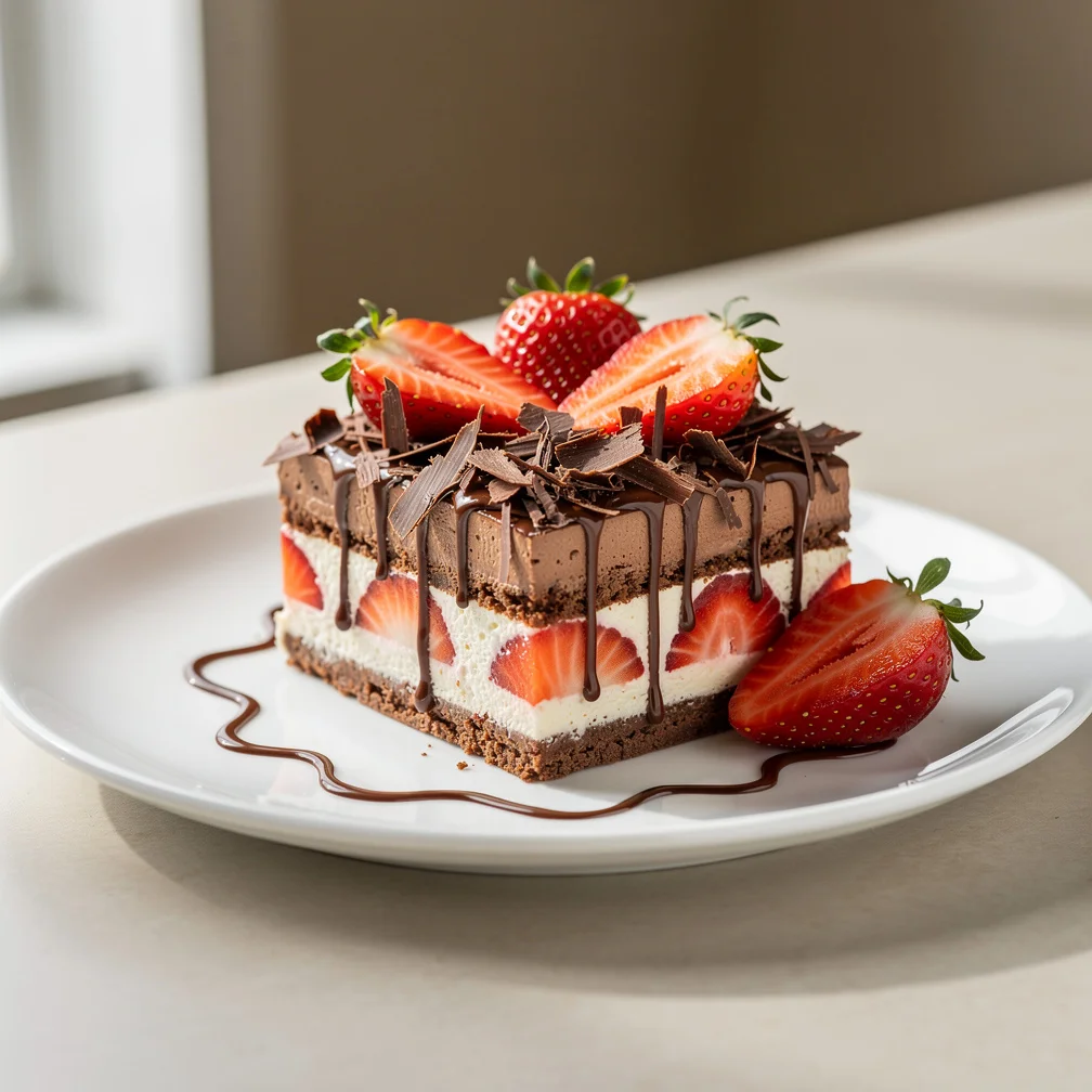 Pavê de Chocolate com Morangos