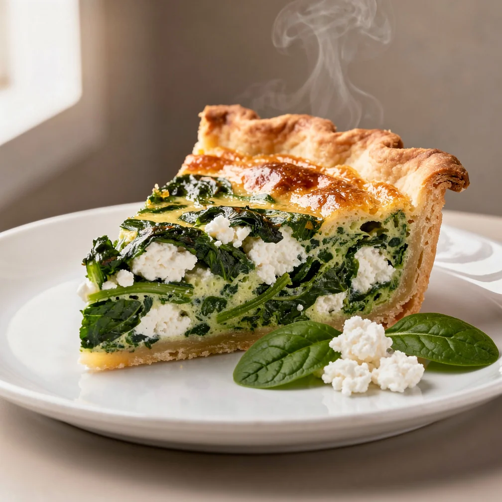 Quiche de Espinafre e Queijo Cottage